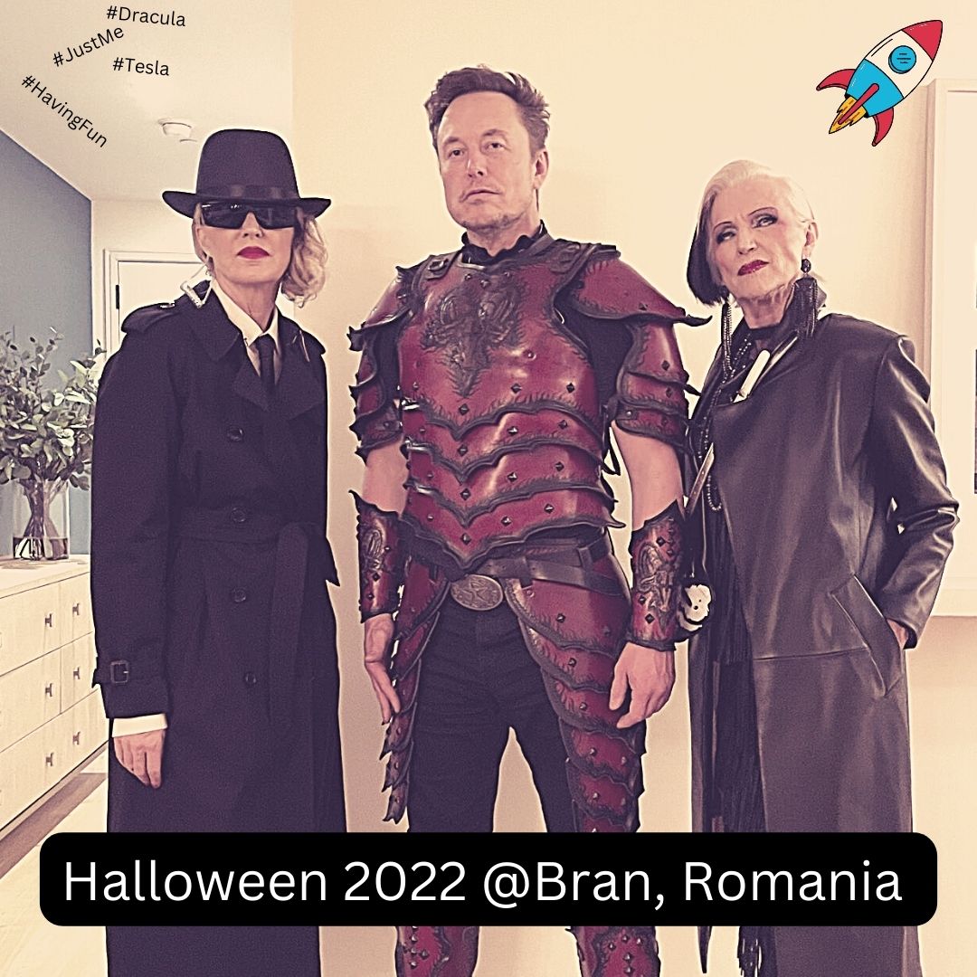 Elon Musk and mother at Haloween Party 2022 Picture