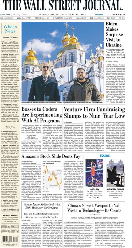 First page of the Wall Street Journal Picture