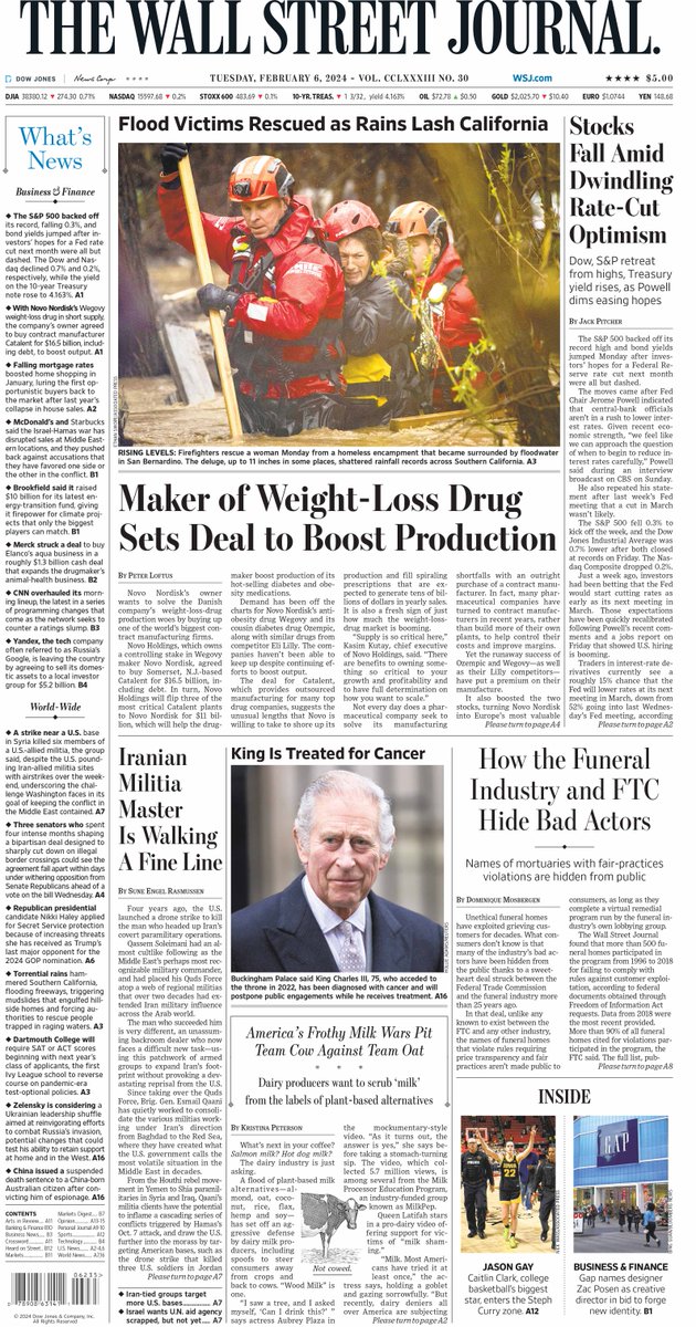MacroTraders.ro - front page of The Wall Street Journal - Tuesday 06.02.2024 Picture