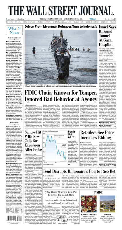 MacroTraders.ro - the front page of The Wall Street Journal - Friday 17.11.2023 Picture