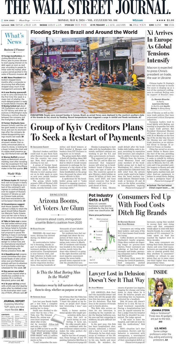 MacroTraders.ro - The front page of Wall Street Journal - 1 Monday - 06.05.2024 Picture