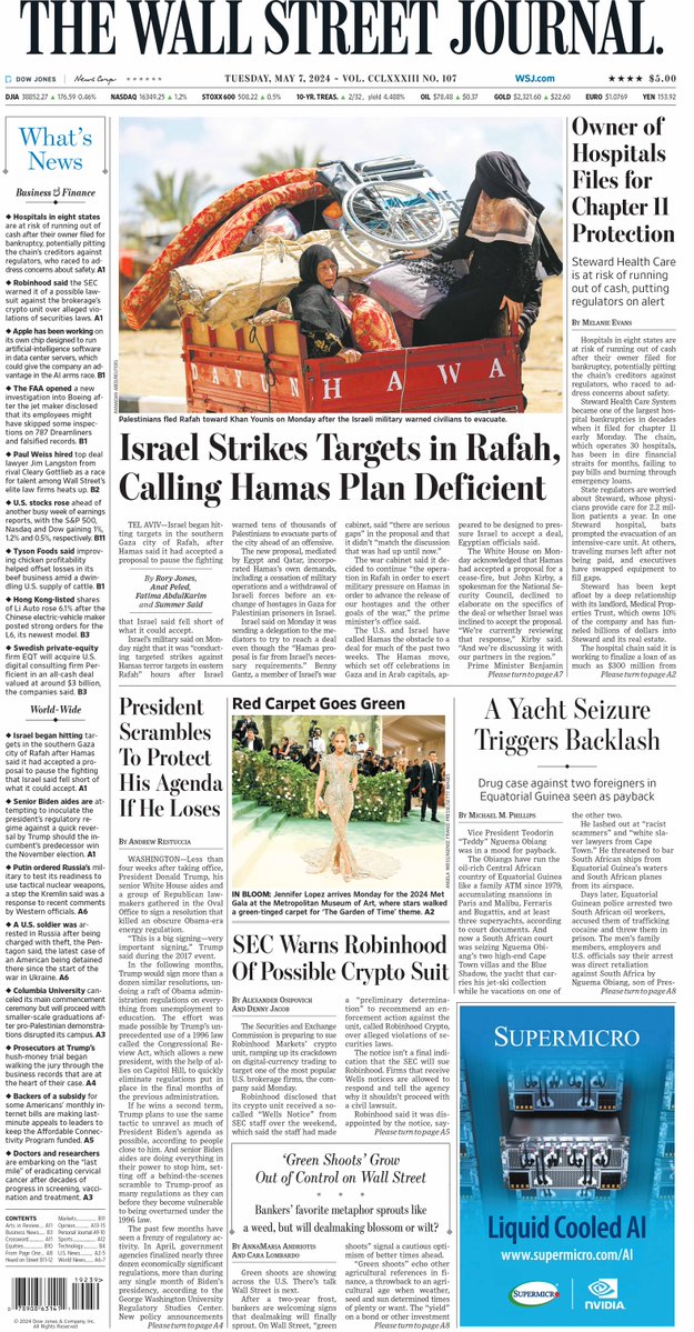 MacroTraders.ro - The front page of Wall Street Journal - 2 Tuesday - 07.05.2024 Picture
