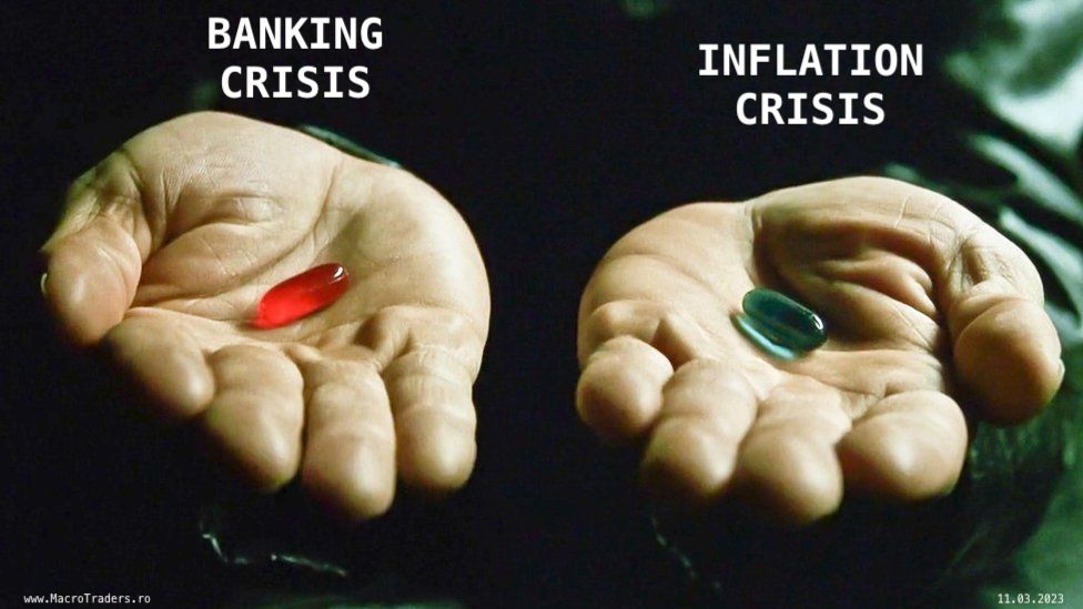 Header Banking or Inflation Crisis Blue Red Pill Picture