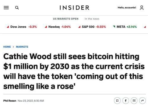 Cathie Wood bitcoin forecast for 2023 Picture