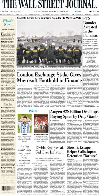 first page of the WSJ Picture