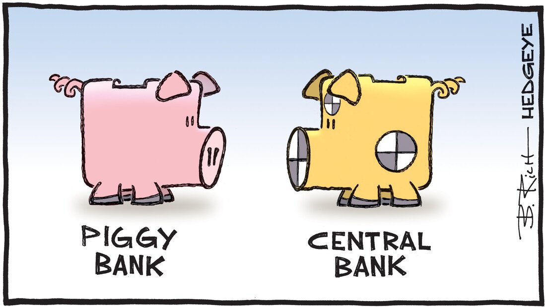 hedgeye cartoon piggy bank central bank Picture