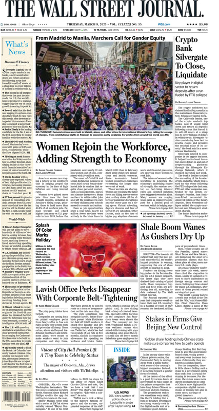 First Page of the Wall Street Journal Picture