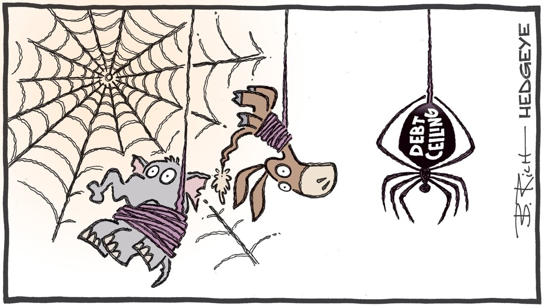 Hedgeye Bob Rich Cartoon of the Day - Hanging In Limbo - Monday Blog Macro Traders 29.03.2023 Picture