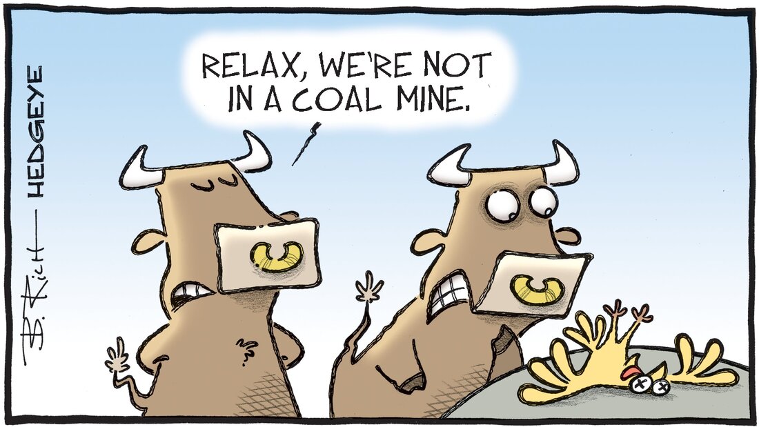 Hedgeye - Macro Blog Romania - Bob Rich Cartoon of the Day - Coal Mine - LUNI - 10.07.2023 Picture