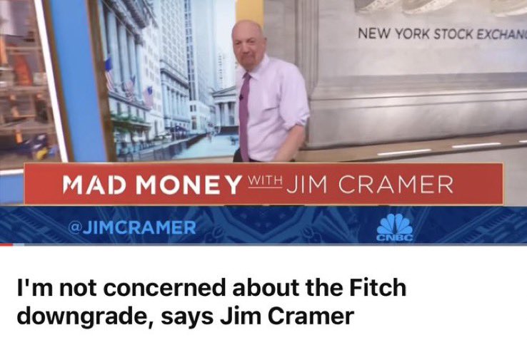 Jim Cramer - Fitch Downgrade - Friday 04.08.2023 Picture