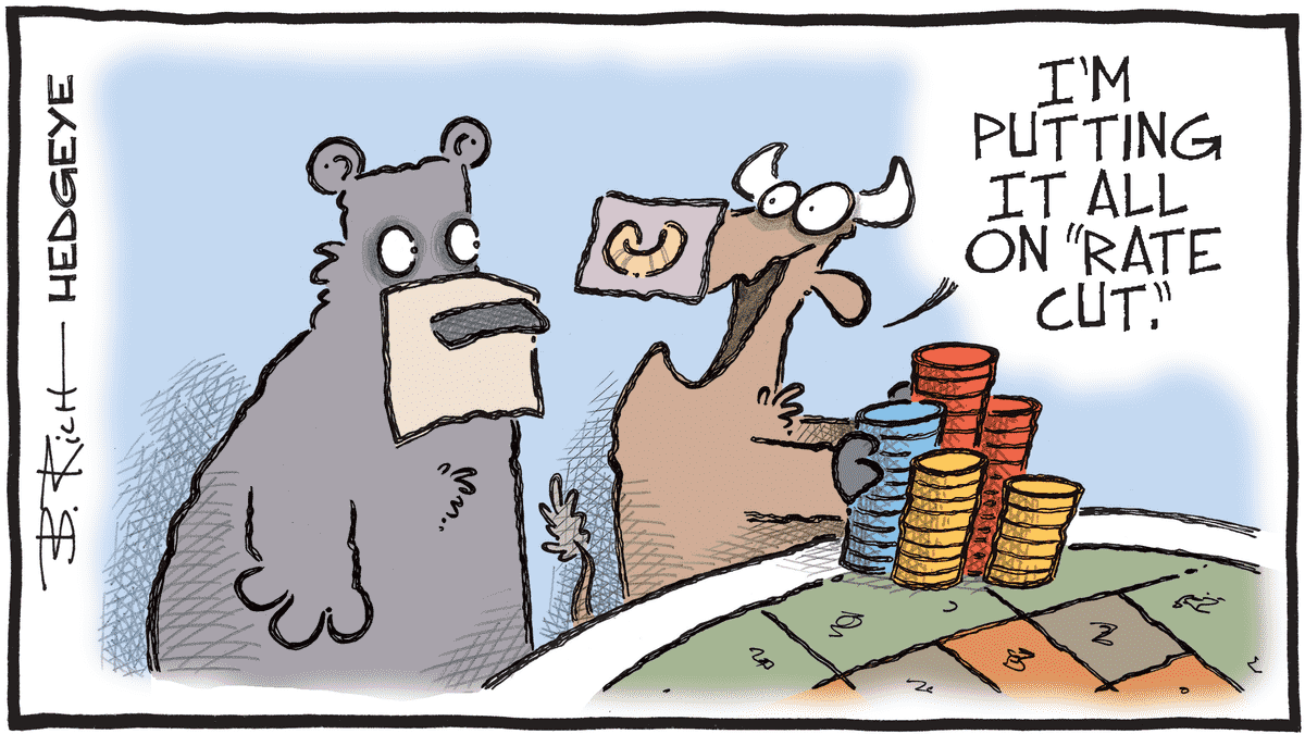 MacroTraders.ro - Hedgeye - Cartoon of the Day - Rate Cut Roulette - Monday 29.01.2024 Picture