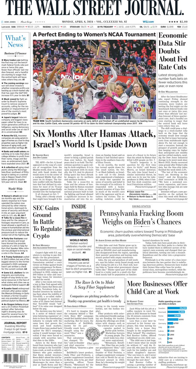 MacroTraders.ro - The front page of The Wall Street Journal - 1 Monday - 08.04.2024 Picture