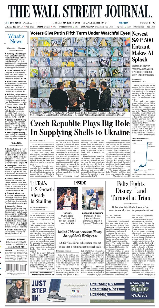 MacroTraders.ro - The front page of the Wall Street Journal - 1 Monday - 18.03.2024 Picture