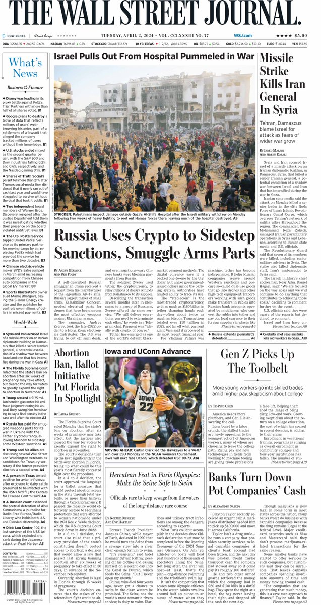 MacroTraders.ro - The front page of The Wall Street Journal - 2 Tuesday - 02.04.2024 Picture