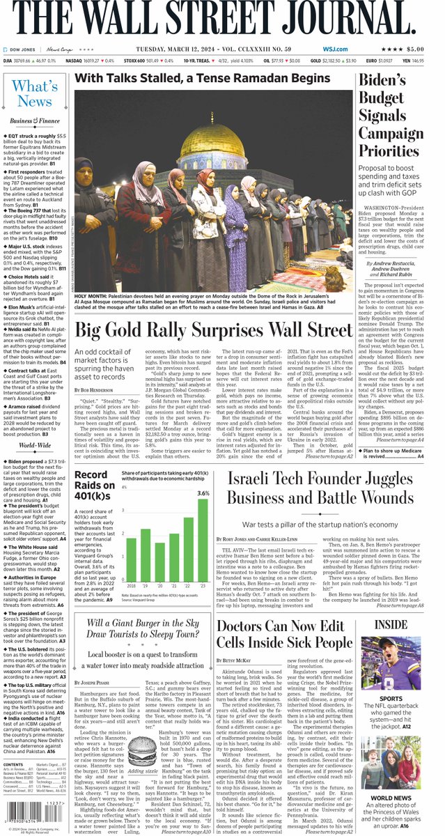 MacroTraders.ro - the front page of The Wall Street Journal - 2 Tuesday - 12.03.2024 Picture