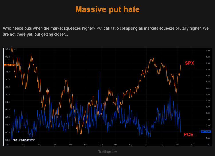 MacroTraders.ro - TheMarketEar - Wednesday 15.11.2023 - Massive Put Hate Picture