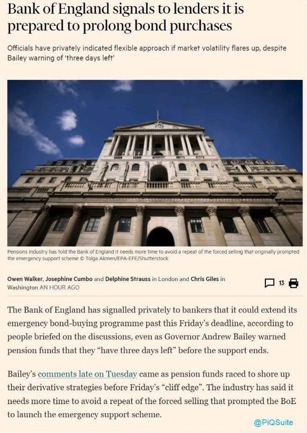 Financial Times Bank of England to prolong emergency bond-buying programme Picture on macrotraders.ro