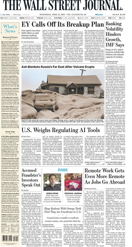 The Wall Street Journal - Front Page - 12.04.2023 Picture