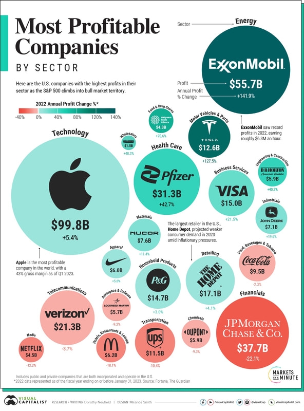 Visual Capitalist - The Most Profitable U.S. Companies, by Sector - 05.07.2023 Picture